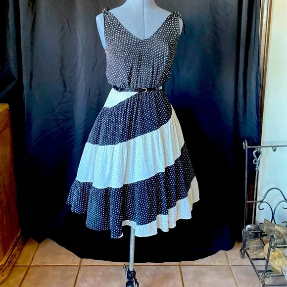 Vintage Ala Carte California Dresses | Vintage Ala Carte California Fit N Flare | Color: Blue/Silver | Size: 4 | Shelliemilne's Closet Vintage Ala Carte California Dresses | Vintage Ala Carte California Fit N Flare | Color: Blue/Silver | Size: 4 | Shelliemilne's Closet